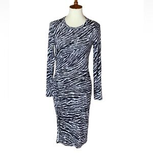 Michael Michael Kors zebra print bodycon dress with ruching Size Small